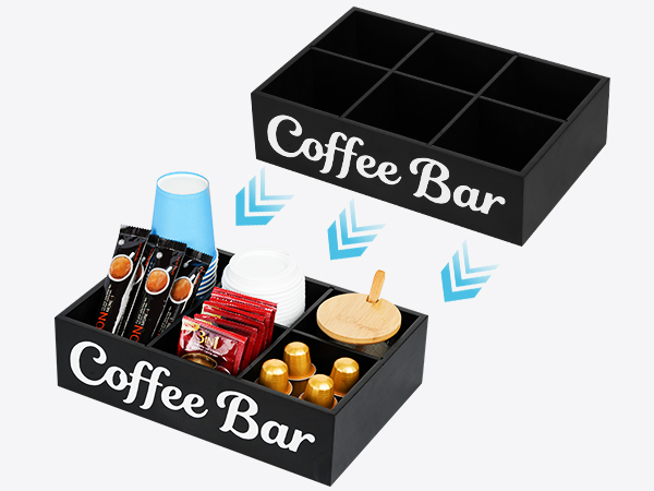 countertop organizer for coffee accessoires wood