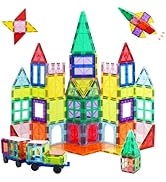 Cutedeer 108 Piece Magnetic Tiles, Magnet Building Blocks Set for Kids Toddlers, STEM Constructio...