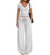 Trendy Queen 2 Piece Lounge Sets for Women Summer Outfits 2026 Fashion Two Piece Loungewear Sprin...