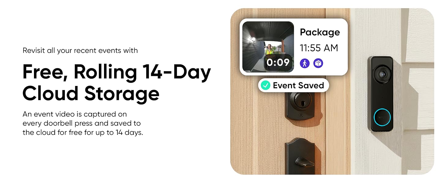 Wyze Battery Video Doorbell Cloud Storage