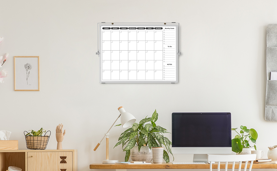 whiteboard calendar hang on the wall