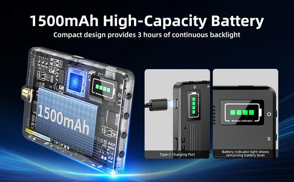 Built-in high-quality lithium polymer battery with fast charging capability