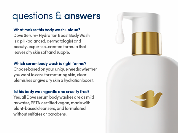 Dove body wash product questions and answers section