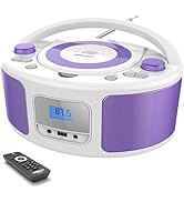 CD Radio Portable CD Player Boombox with Bluetooth,FM Radio,Remote Control,USB Input and 3.5mm AU...