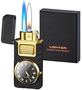 Torch Lighter, Cool Dual Flame Lighter Fashion Design, Refillable Butane Lighter with Visible Fue...