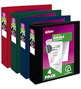Avery Durable View 3 Ring Binders, 2 Inch Slant Rings, 530-Sheet Capacity, DuraHinge, 2.8 Inch Wi...