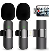 Professional Wireless Microphone for iPhone, iPad, Cordless Lavalier Lapel Omnidirectional Conden...