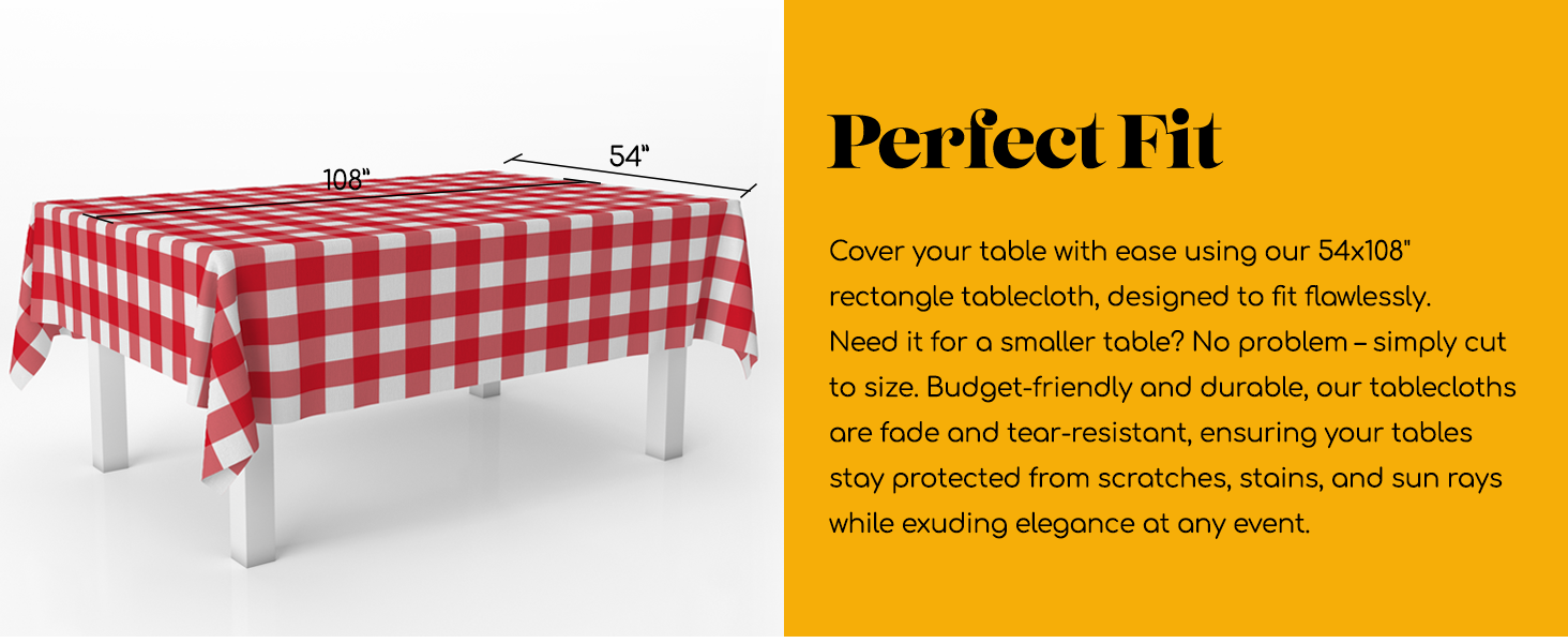  Grandipity Rectangle Tablecloth GINGHAM RED