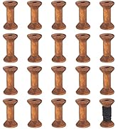 BENECREAT 20Pcs Antique Wooden Empty Spools, 1.57" Empty Thread Spools Wooden Ribbon Spools Bobbi...