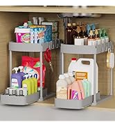 Ukeetap 2 Pack Multi-Purpose Pull-Out Storage Organizers, Under Sink Organizers and Storage for B...