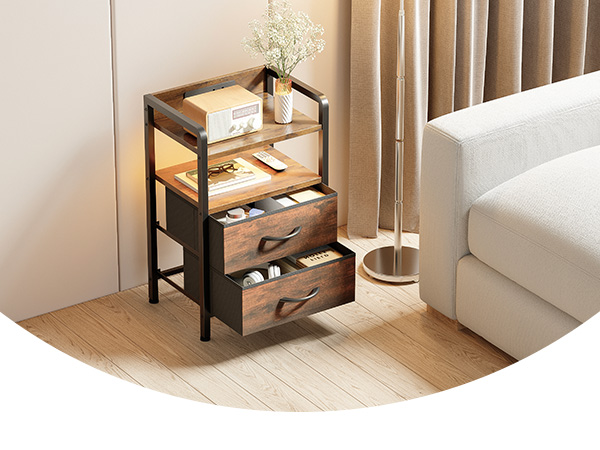 2 drawer bedside table