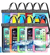 10 Pack Multicolor Universal Waterproof Phone Pouch, Large Phone Waterproof Case Dry Bag (Protect...