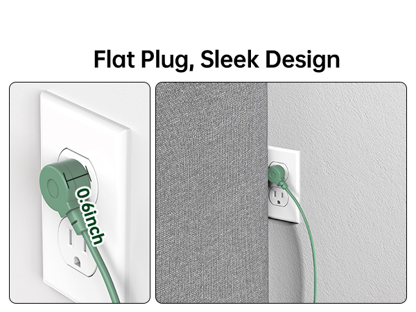 0.6inch Flat wall plug, sleek design for any where