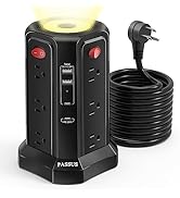 Long Surge Protector Power Strip 15 FT Cord, PD20W USB C Power Strip Tower with Night Light, Exte...