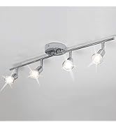 Qcyuui Modern 4-Light Track Lighting Kit, Flush Mount Wall/Ceiling Spot Lights Fixture, LED Track...