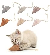 Catnip Mice Cat Toys, 6 Pcs Interactive Fabric Mouse Toys for Indoor Cats | Handcrafted,Durable S...