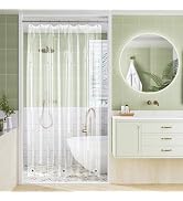 Amazer Shower Stall Curtain Liner 48x72, Clear Shower Liner PEVA Medium Weight Inside Shower Curt...