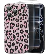 Cute Phone Case for iPhone 17 Pro Case, Tortoise Shell Pattern Leopard Full Camera Protective Sli...