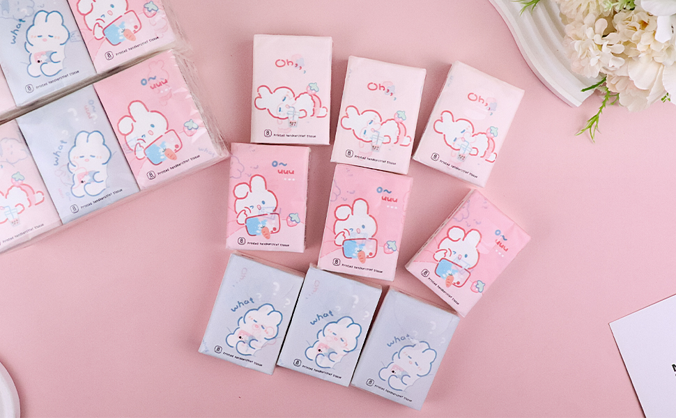 Mini Pocket Tissue Individual Printed With Rabbit