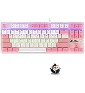 Lomiluskr AK40 Compact Wired Mechanical Keyboard, 87 Anti-ghosting Keys, Small and Portable, Mixe...