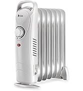 JASUN Mini Oil Filled Heater, Adjustable Temperature Compact and Slim Portable Space Heater, Elec...