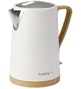 PantryPro 1.7L 1500W Rapid-Boil Electric Kettle - Stainless Steel Interior - Auto Shut-Off, Boil-...