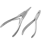BODY PIERCING TOOLS RING OPENING PLIERS 7" &amp; CLOSING PLIERS FORCEPS 5 1/2" STAINLESS STEEL PROFES...