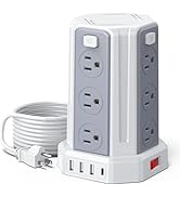 Power Strip Surge Protector, 10 Ft Extension Cord with 12 AC Multiple Outlets 4 USB (1 USB C), SM...