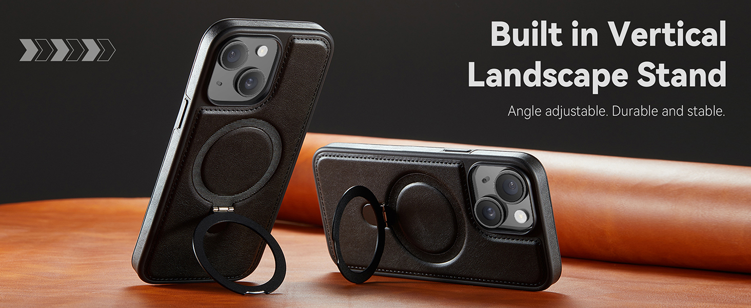 case with stand pu leather compatible with magsafe