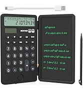 NEWYES Portable Calculator with Notepad, 2-Line 12-Digits Large Display, Rechargeable Solar Power...
