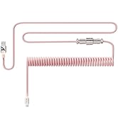 ATTACK SHARK C01 RGB Backlit Custom Coiled USB C to A Cable for Mechanical Keyboard,Double-Sleeve...