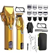 Dumite Hair Clippers for Men,Professional Hair Cutting Kit,Cordless Barber Clipper and T-Blade Be...