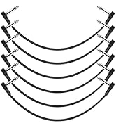 GOGHOST 12 Inch Guitar Patch Cables 6 Pack, 1/4" TS Right Angle Effect Pedal Flat Cables, Pedal B...