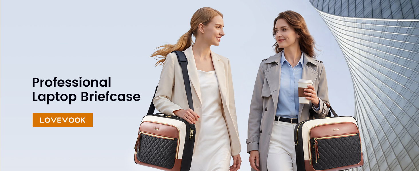 LOVEVOOK Laptop Briefcase for Women, Computer Messenger Shoulder Bags 