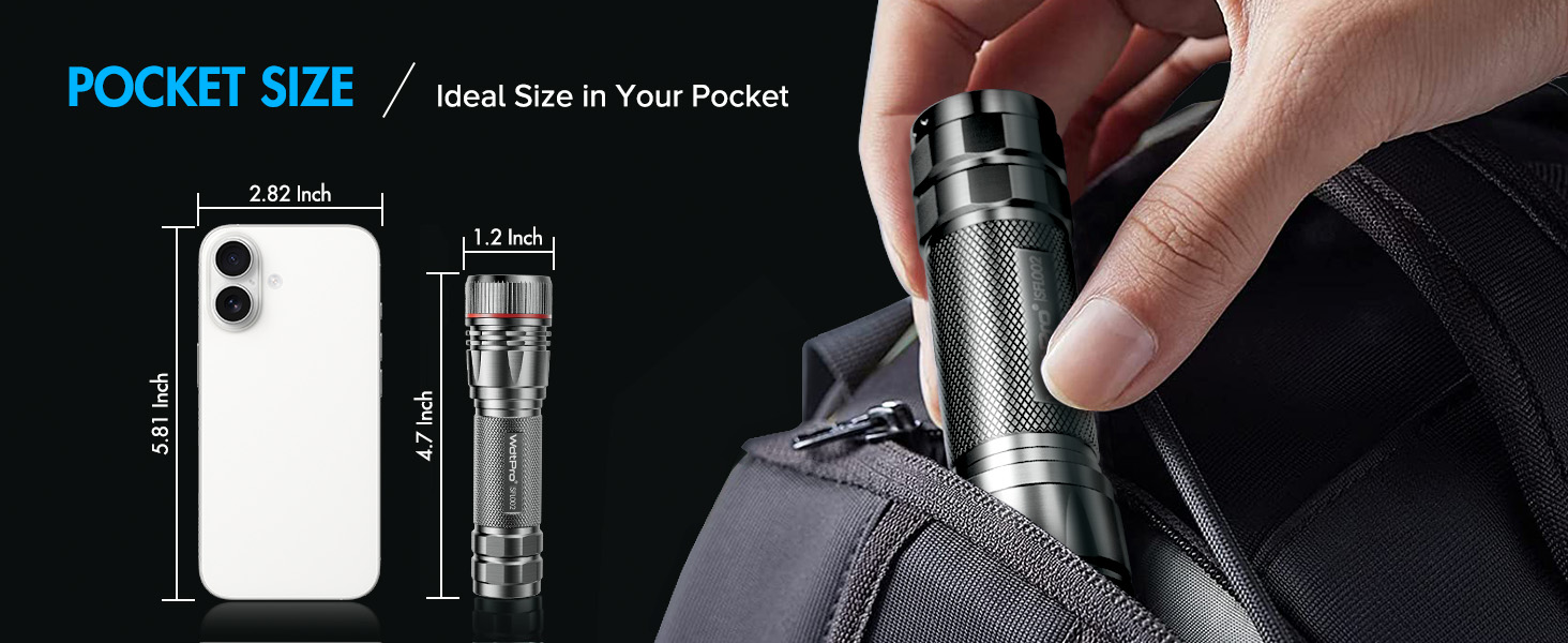 pocket flashlight Ideal Size
