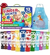 Toddler Finger Paint - Washable Paint for Kids 1-3, Finger Painting for Toddlers 1-3 - Non Toxic ...