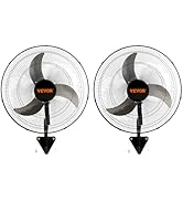 VEVOR 18 inch Wall Mount Fan Oscillating 2 Packs, 3 speed High Velocity 4000 CFM Industrial Wall ...