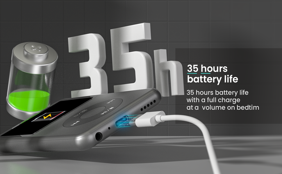 long batter life mp3 player 1.5 hour charging mp3 player