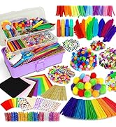 FUNZBO Arts and Crafts Supplies for Kids - Crafts for Girls Ages 8-12 with Pipe Cleaners, Constru...