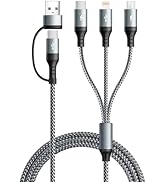 UZAHSK 5 in 1 Multi Charging Cable,1Pack 4Ft USB A/C Multi Charger Cable to Lightning/Type C/Micr...
