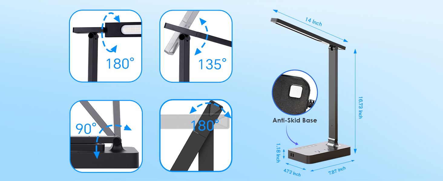 Desk Lamp with USB Charging Port