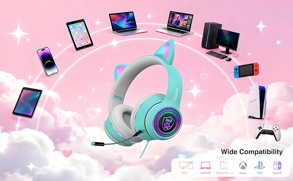 light blue cat ear