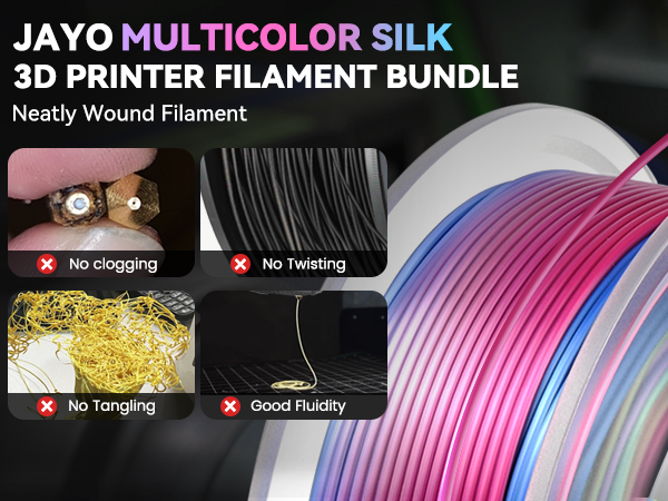 silk 3d printer filament bundle multicolor silk rainbow filament shiny silk PLA filament