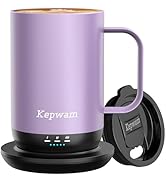 Kepwam Self-Heating Coffee Mug T1, 16oz Rechargeable Heated Coffee Mug, Smart Coffee Warmer Mug w...