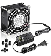 GDSTIME 80mm x 38mm Small Computer Fan with AC Plug, 120V 110V AC Powered Variable Speed Controll...