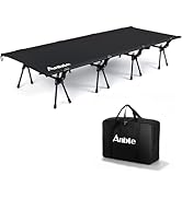 Anbte 31.5" Extra Wide Camping Cot with Storage Bag, Support up to 440lbs Comfortable Portable Co...