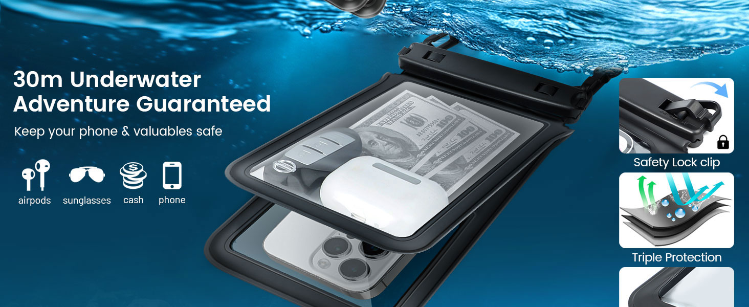 Double Space Waterproof Phone Pouch