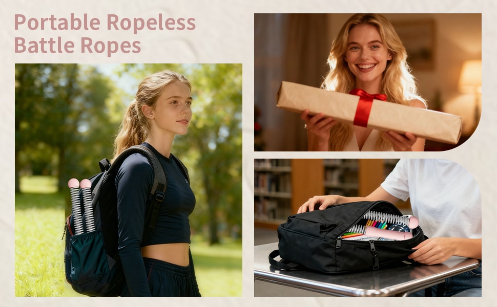 2 Pack Portable Cordless Battle Ropes