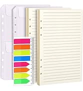2 Pack A5 Refill Paper &amp; 2PCS Loose Leaf Pockets &amp; 1 Pack 160PCS Index Tab with Ruler, LEOBRO A5 ...
