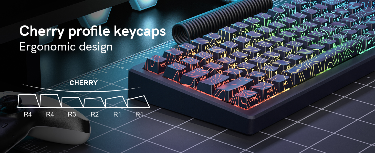 womier topographic cherry profile keycaps